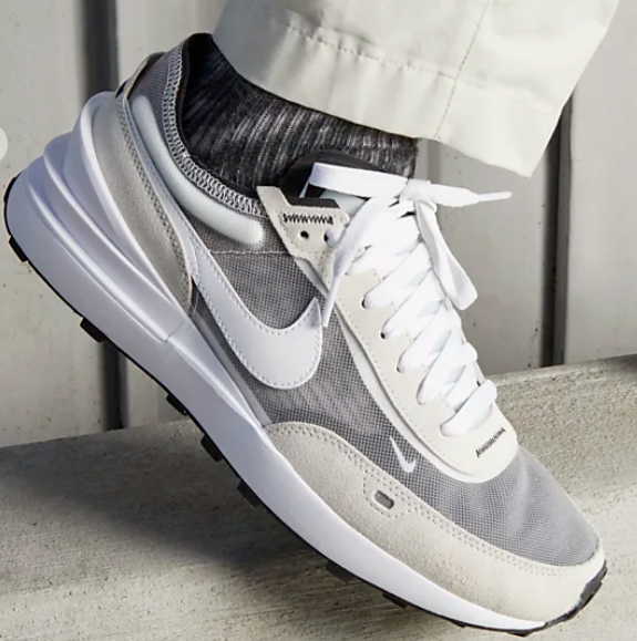 nike waffle one white grey